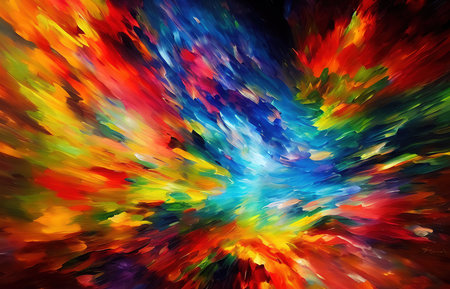 Multicolored splashes of paint, abstraction, illustration.の写真素材