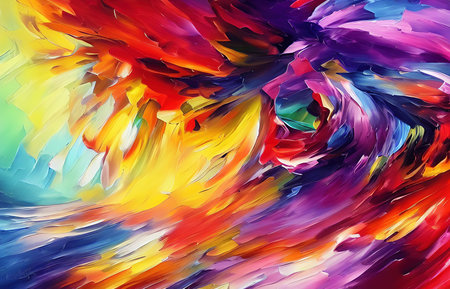 Multicolored splashes of paint, abstraction, illustration.の写真素材