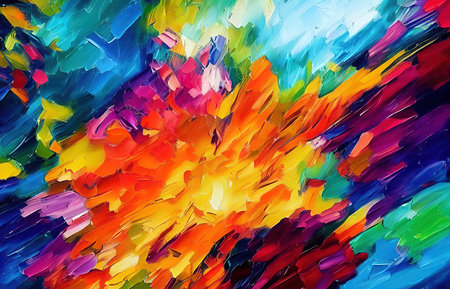 Multicolored splashes of paint, abstraction, illustration.の写真素材