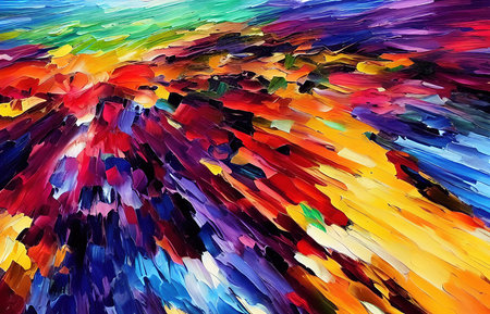 Multicolored splashes of paint, abstraction, illustration.の写真素材