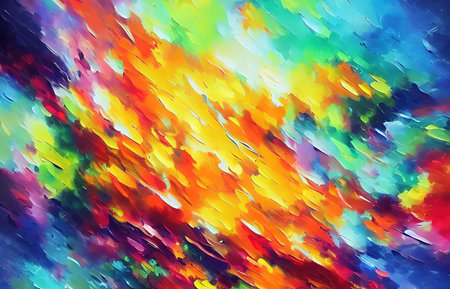 Multicolored splashes of paint, abstraction, illustration.の写真素材
