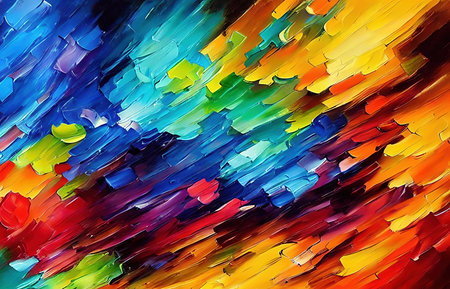 Multicolored splashes of paint, abstraction, illustration.の写真素材