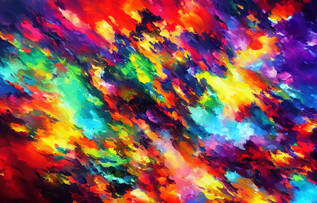 Multicolored splashes of paint, abstraction, illustration.の写真素材