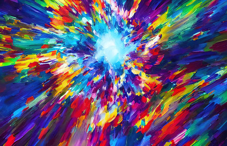 Multicolored splashes of paint, abstraction, illustration.の写真素材