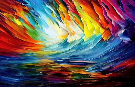 Multicolored splashes of paint, abstraction, illustration.の写真素材