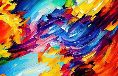 Multicolored splashes of paint, abstraction, illustration.の写真素材