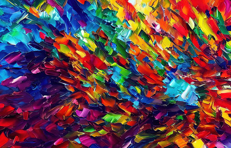 Multicolored splashes of paint, abstraction, illustration.の写真素材