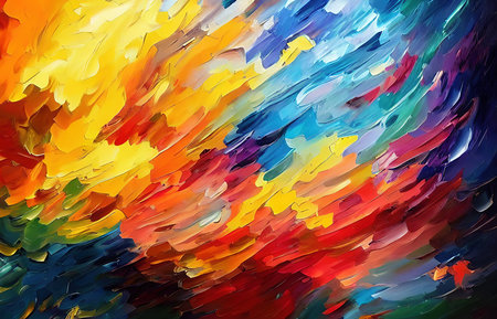 Multicolored splashes of paint, abstraction, illustration.の写真素材
