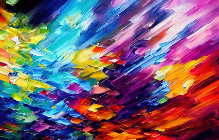 Multicolored splashes of paint, abstraction, illustration.の写真素材