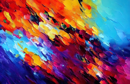 Multicolored splashes of paint, abstraction, illustration.の写真素材