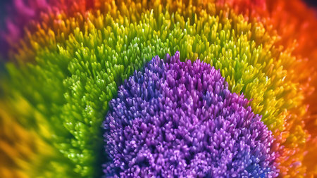Rainbow flowers, macro photography, illustrationの写真素材