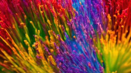 Rainbow flowers, macro photography, illustrationの写真素材