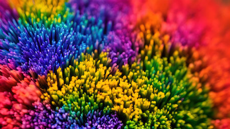 Rainbow flowers, macro photography, illustrationの写真素材