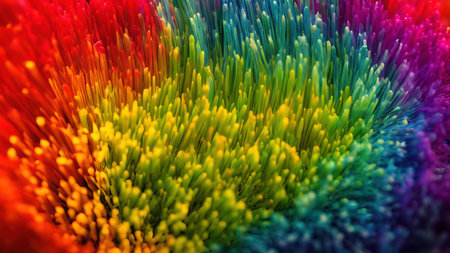 Rainbow flowers, macro photography, illustrationの写真素材