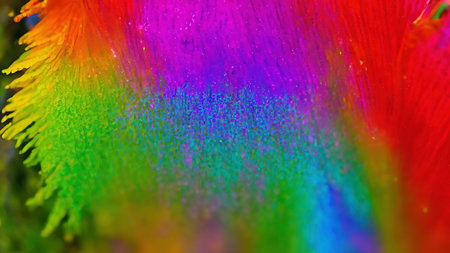 Rainbow flowers, macro photography, illustrationの写真素材