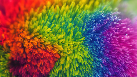 Rainbow flowers, macro photography, illustrationの写真素材