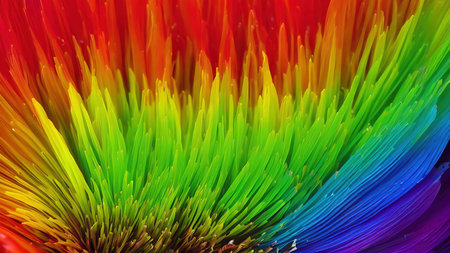Rainbow flowers, macro photography, illustrationの写真素材
