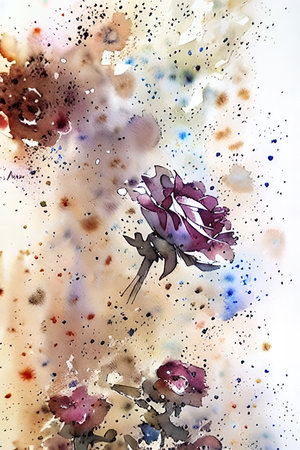 Flowers, oil painting, illustrationの写真素材