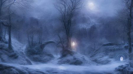 A fairy tale winter forestの写真素材