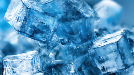 Ice cubes, macro photography, background.