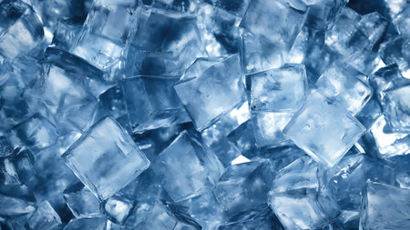 Ice cubes, macro photography, background.