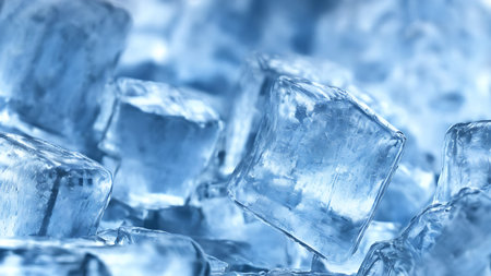 Ice cubes, macro photography, background.の写真素材