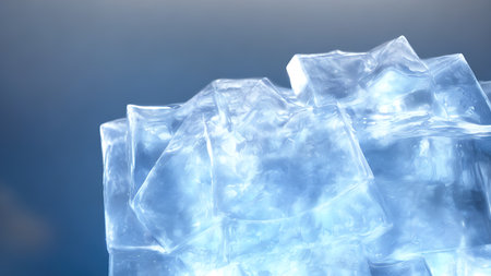 Ice cubes, macro photography, background.