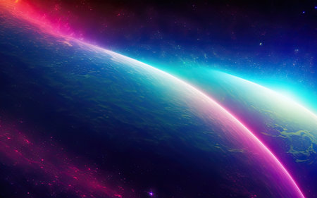 Space nebulae, planets, distant and unexplored space.