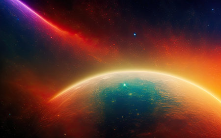 Space nebulae, planets, distant and unexplored space.