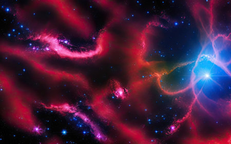 Cosmic nebulae, distant and unexplored space, black hole, galaxies.