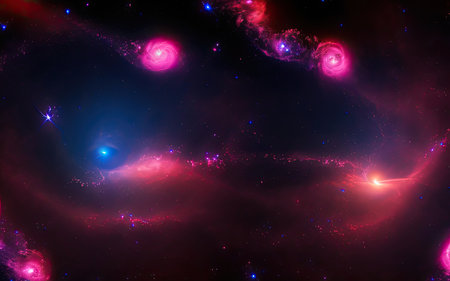 Cosmic nebulae, distant and unexplored space, black hole, galaxies.