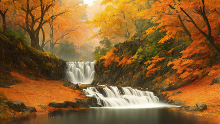 A large fall park, with beautiful streets, bike paths. The best place for a walk.の素材