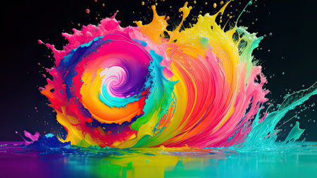 Splashes of colorful water, juice. background illustrationの素材