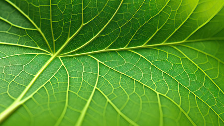 Macro photography, a leaf with dewdropsの素材