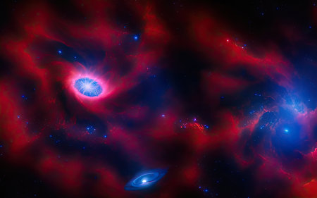 Cosmic nebulae, distant and unexplored space, black hole, galaxies.の素材