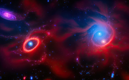 Cosmic nebulae, distant and unexplored space, black hole, galaxies.の素材