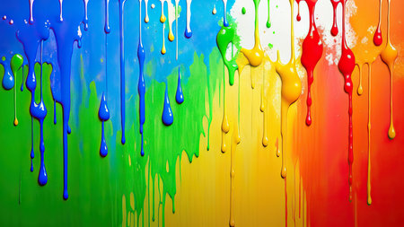 Multicolored paint stains on a white backgroundの素材