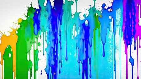 Multicolored paint stains on a white backgroundの素材
