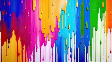 Multicolored paint stains on a white backgroundの素材