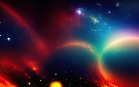 Space nebulae, planets, distant and unexplored space.の素材