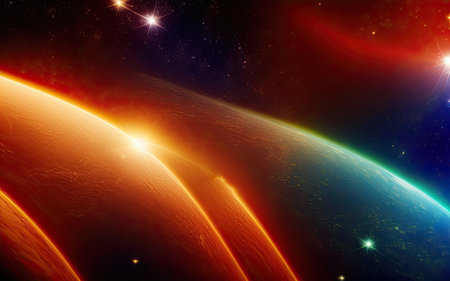 Space nebulae, planets, distant and unexplored space.の素材