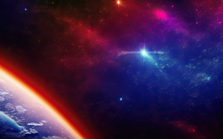 Space nebulae, planets, distant and unexplored space.の素材