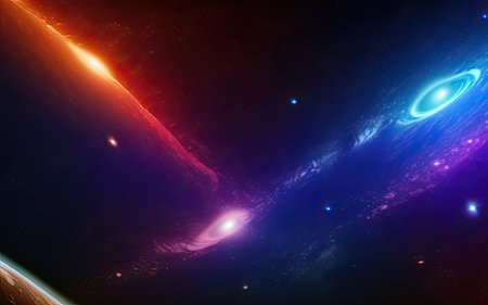 Space nebulae, planets, distant and unexplored space.の素材