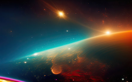 Space nebulae, planets, distant and unexplored space.の素材
