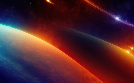 Space nebulae, planets, distant and unexplored space.の素材