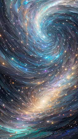 Starry Tempest, A night sky alive with swirling storms, A tempest of wind and rain, Amidst the chaos, stars twinkle bright, A dance of light and dark, A mesmerizing sight to beholdの素材