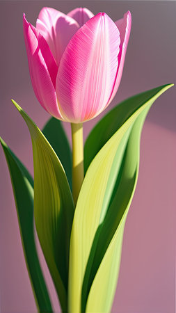 Pink Tulip. close-up. A present for a girl. still lifeの素材