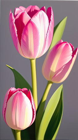 Pink Tulip. close-up. A present for a girl. still lifeの素材