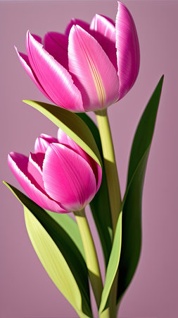 Pink Tulip. close-up. A present for a girl. still lifeの素材