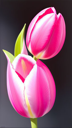 Pink Tulip. close-up. A present for a girl. still lifeの素材